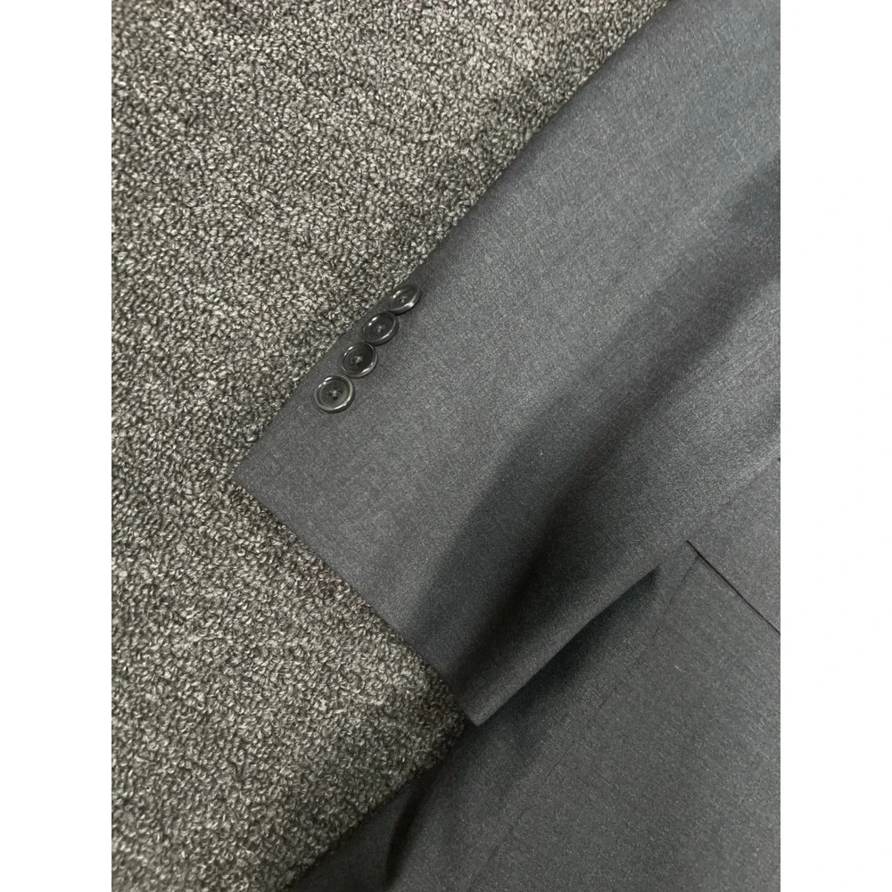 Brooks Brothers 2 Piece Suit Men 44R Pants 36x29 Gray Wool Stretch Business 346